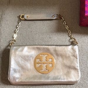 Gold Tory Burch purse/clutch